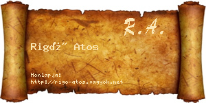 Rigó Atos névjegykártya